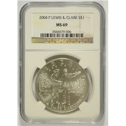 2004 LEWIS & CLARK COMMEN DOLLAR NGC MS-69