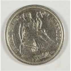 1874 SEATED DIME XF/AU