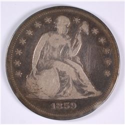 1859-O SEATED DOLLAR G/VG