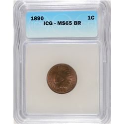 1890 INDIAN HEAD CENT ICG MS-65 BR
