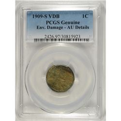 1909-S VDB LINCOLN CENT PCGS AU DETAILS