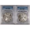 Image 1 : 2005 & 2006 AMERICAN SILVER EAGLES, PCGS MS-69
