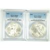 Image 2 : 2002, 2003, 2004, 2005, 2006 & 2007 AMERICAN SILVER EAGLES, ALL PCGS MS-69!