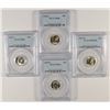 Image 1 : 4-PCGS GRADED ROOSEVELT DIMES: 1953-S, 54-D, & 54-S MS-66 AND 1957-D MS-66 FB