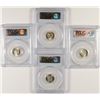 Image 2 : 4-PCGS GRADED ROOSEVELT DIMES: 1953-S, 54-D, & 54-S MS-66 AND 1957-D MS-66 FB