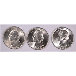 LOT OF ( 3 ) GEM BU 1945-D WASHINGTON QUARTERS