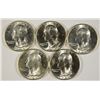 Image 1 : LOT OF ( 5 ) GEM BU 1946-S WASHINGTON QUARTERS,