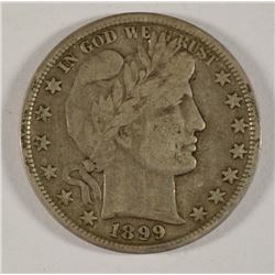 1899 BARBER HALF DOLLAR, FINE+