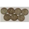 Image 1 : LOT OF ( 7 ) 1917  WALKING LIBERTY HALF DOLLARS, VARIOUS MINT MARKS INCLUDED