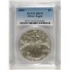 Image 1 : 2005 AMERICAN SILVER EAGLE, PCGS MS-70 RARE LISTS IN PCGS PRICE GUIDE AT $700.00