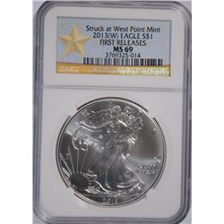 2013 (W) SILVER AMERICAN EAGLE NGC MS-69 (STAR LABEL)