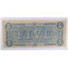 Image 2 : 1864 $5 CONFEDERATE STATES OF AMERICA NOTE (T-69) VF/XF