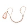 Image 1 : 14KT Rose Gold GIA Certified 32.00ct Morganite and Diamond Pendant With Chain