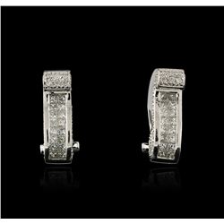 18KT White Gold 1.21ctw Diamond Earrings