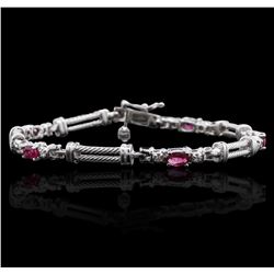 14KT White Gold 1.50ctw Ruby and Diamond Bracelet