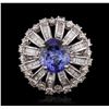Image 1 : 18KT White Gold 3.11ct Tanzanite and Diamond Ring