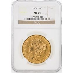 1904 NGC MS64 $20 Liberty Head Double Eagle Coin