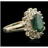 Image 2 : 14KT Yellow Gold 2.59ct Emerald and Diamond Ring