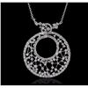 Image 1 : 14KT White Gold 2.17ctw Diamond Pendant With Chain