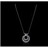 Image 2 : 14KT White Gold 2.17ctw Diamond Pendant With Chain