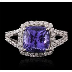 14KT White Gold 2.72ct Tanzanite and Diamond Ring