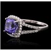 Image 2 : 14KT White Gold 2.72ct Tanzanite and Diamond Ring