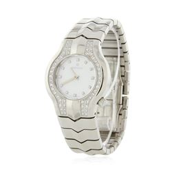 Ladies Tag Heuer Stainless Steel Diamond Wristwatch