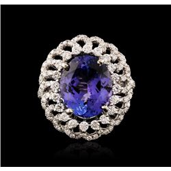 18KT White Gold 9.02ct Tanzanite and Diamond Ring