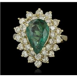 14KT Yellow Gold 2.27ct Emerald and Diamond Ring