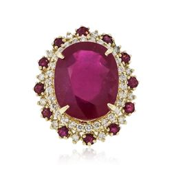 14KT Yellow Gold 11.83ctw Ruby and Diamond Ring