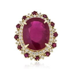 14KT Yellow Gold 11.83ctw Ruby and Diamond Ring