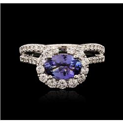 18KT White Gold 1.45ct Tanzanite and Diamond Ring