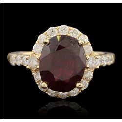 14KT Yellow Gold 5.09ct Ruby and Diamond Ring