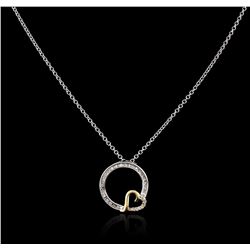 14KT Two-Tone Gold 0.10ctw Diamond Pendant With Chain