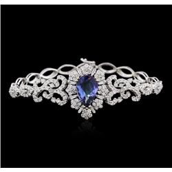 18KT White Gold 3.93ct Tanzanite and Diamond Bracelet