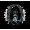 Image 1 : 14KT White Gold 40.61ct Blue Topaz and Diamond Ring