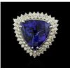 Image 1 : 14KT White Gold GIA Certified 20.57ct Tanzanite and Diamond Ring