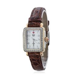 Ladies Stainless Steel Diamond Michele Mini Deco Wristwatch