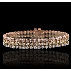 14KT Three-Tone Gold 6.54ctw Diamond Bracelet