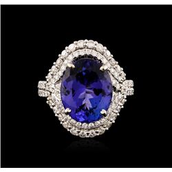 18KT White Gold 7.65ct Tanzanite and Diamond Ring