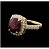 Image 2 : 14KT Yellow Gold 4.95ct Ruby and Diamond Ring