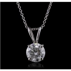 14KT White Gold 1.38ctw Diamond Pendant With Chain