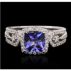 18KT White Gold 1.62ct Tanzanite and Diamond Ring