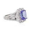 Image 2 : 14KT White Gold 2.38ct Tanzanite and Diamond Ring