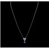 Image 1 : 14KT White Gold 0.93ct Tanzanite and Diamond Pendant With Chain