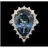Image 1 : 14KT White Gold 13.02ct Topaz and Diamond Ring