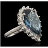 Image 2 : 14KT White Gold 13.02ct Topaz and Diamond Ring