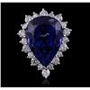 Image 1 : 14KT White Gold GIA Certified 20.06ct Tanzanite and Diamond Ring