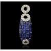Image 1 : 14KT White Gold 1.76ctw Sapphire and Diamond Pendant