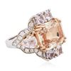 Image 2 : 18KT Two-Tone Gold GIA Certified 15.13ct Multi-Color Sapphire and Diamond Ring